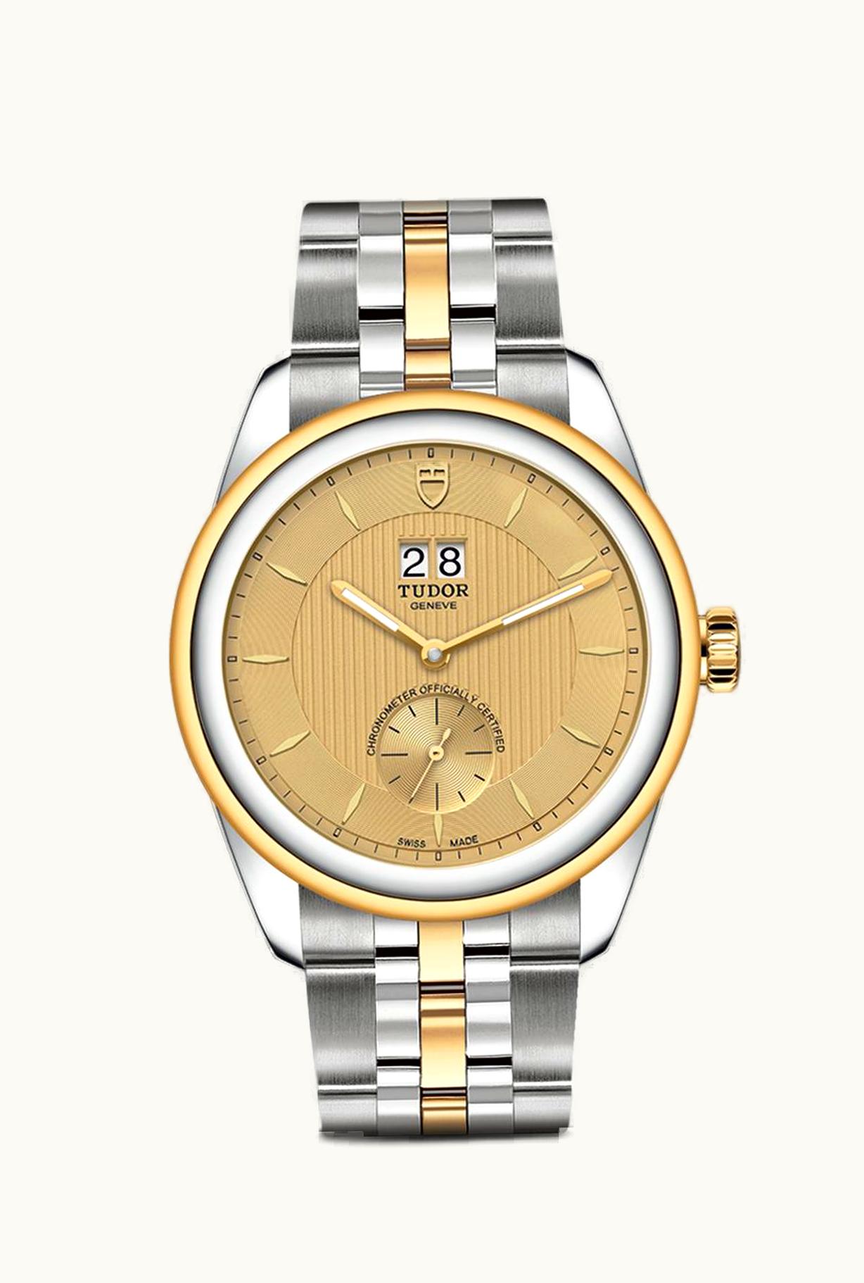 Tudor Glamour Double Date Stainless Steel / Yellow Gold / Champagne/ Bracelet