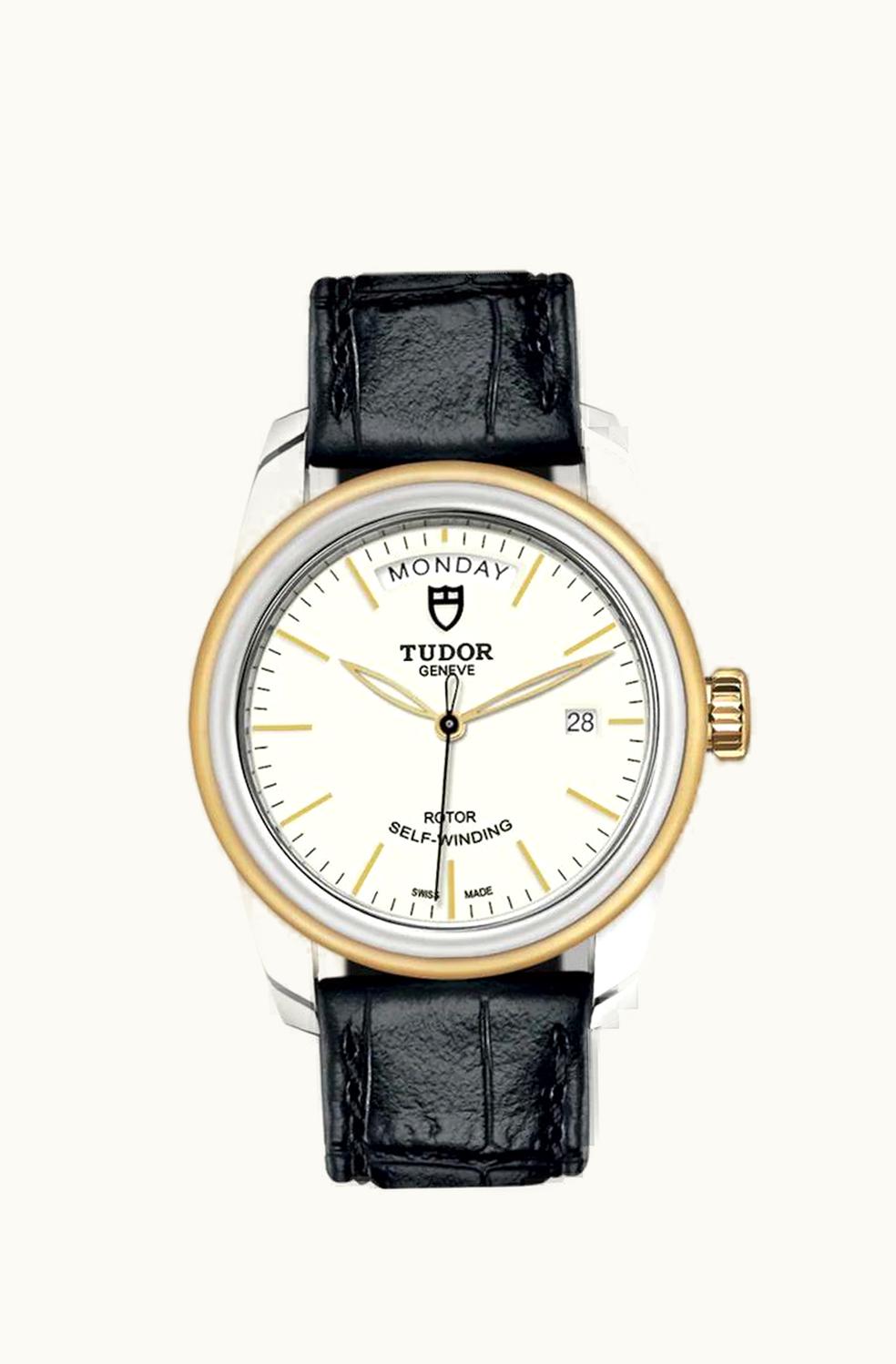 Tudor Glamour Day + Date Stainless Steel / Yellow Gold / Opaline/ Strap