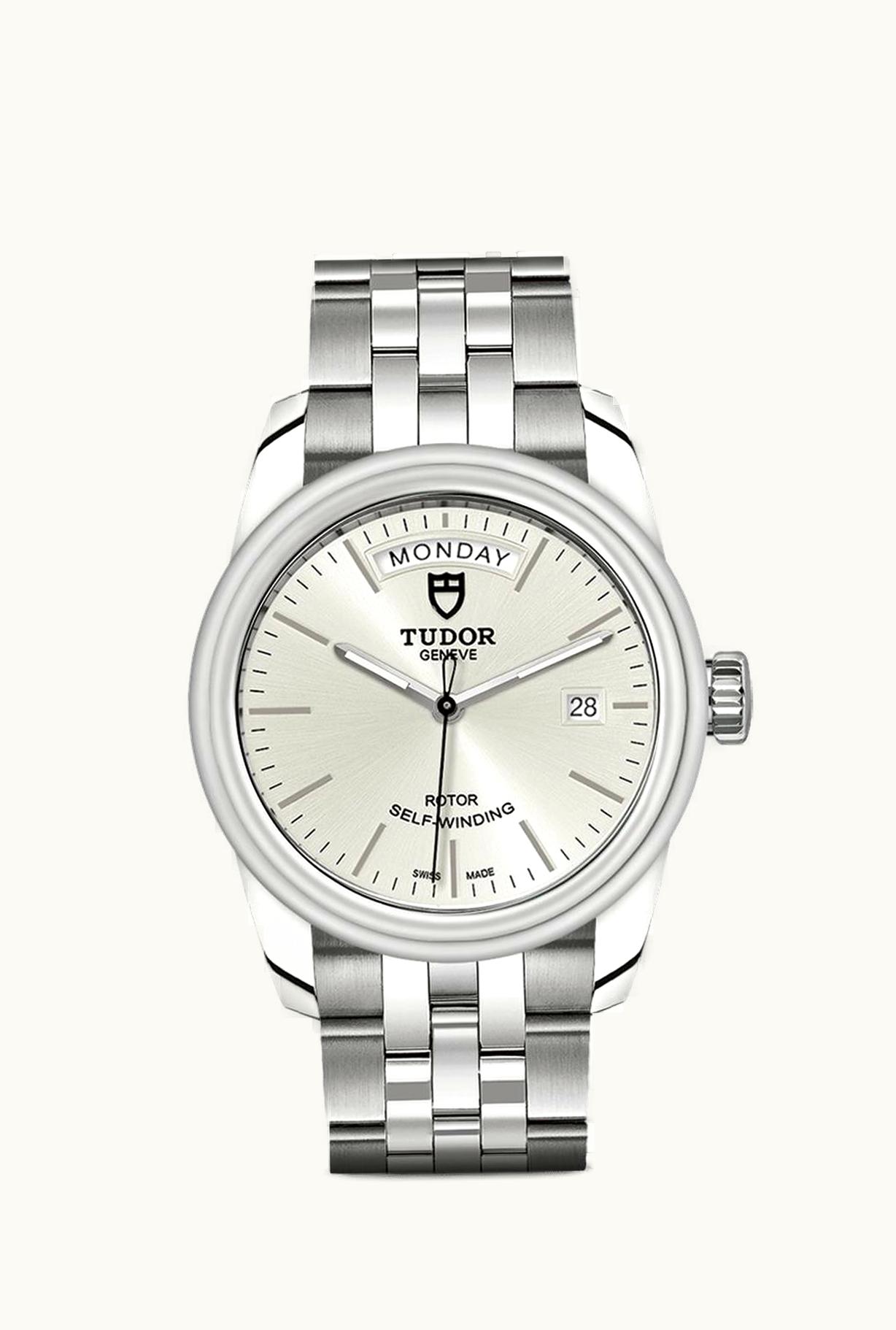 Tudor Glamour Day + Date Stainless Steel / Silver / Bracelet