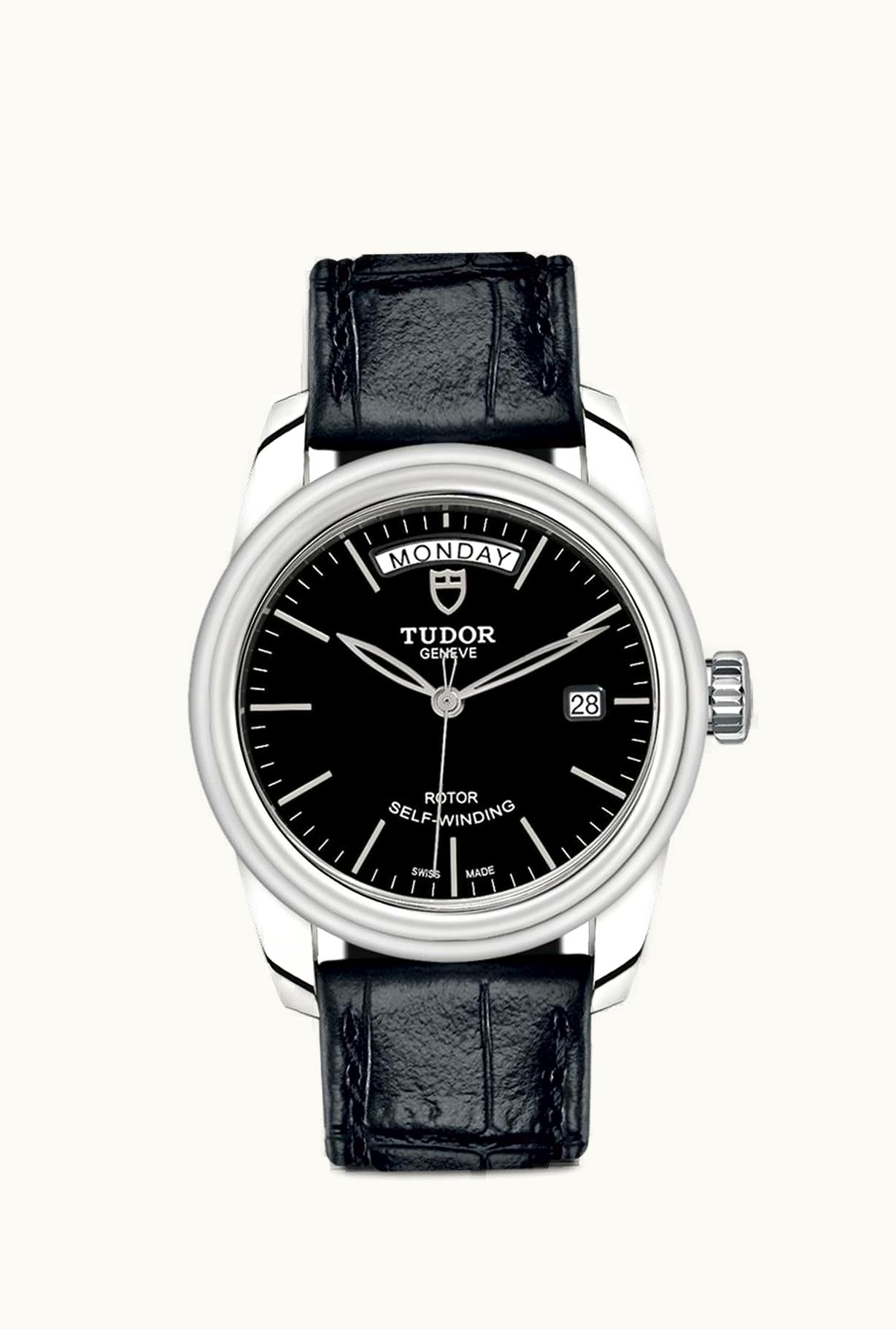 Tudor Glamour Day + Date Stainless Steel / Black / Strap