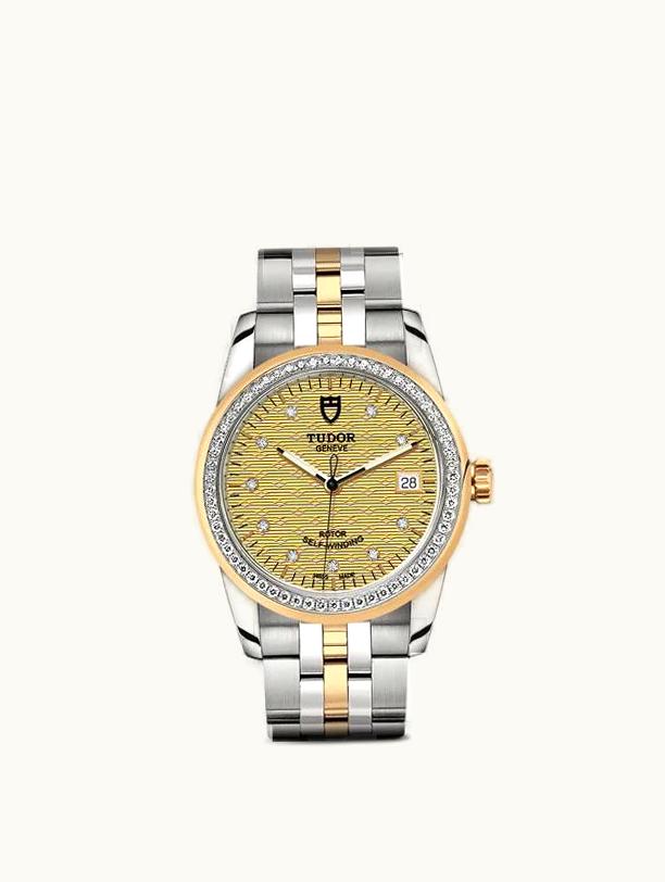 Tudor Glamour Date 36 Stainless Steel / Yellow Gold / Diamond / Jacquard Champagne-Diamond / Bracelet
