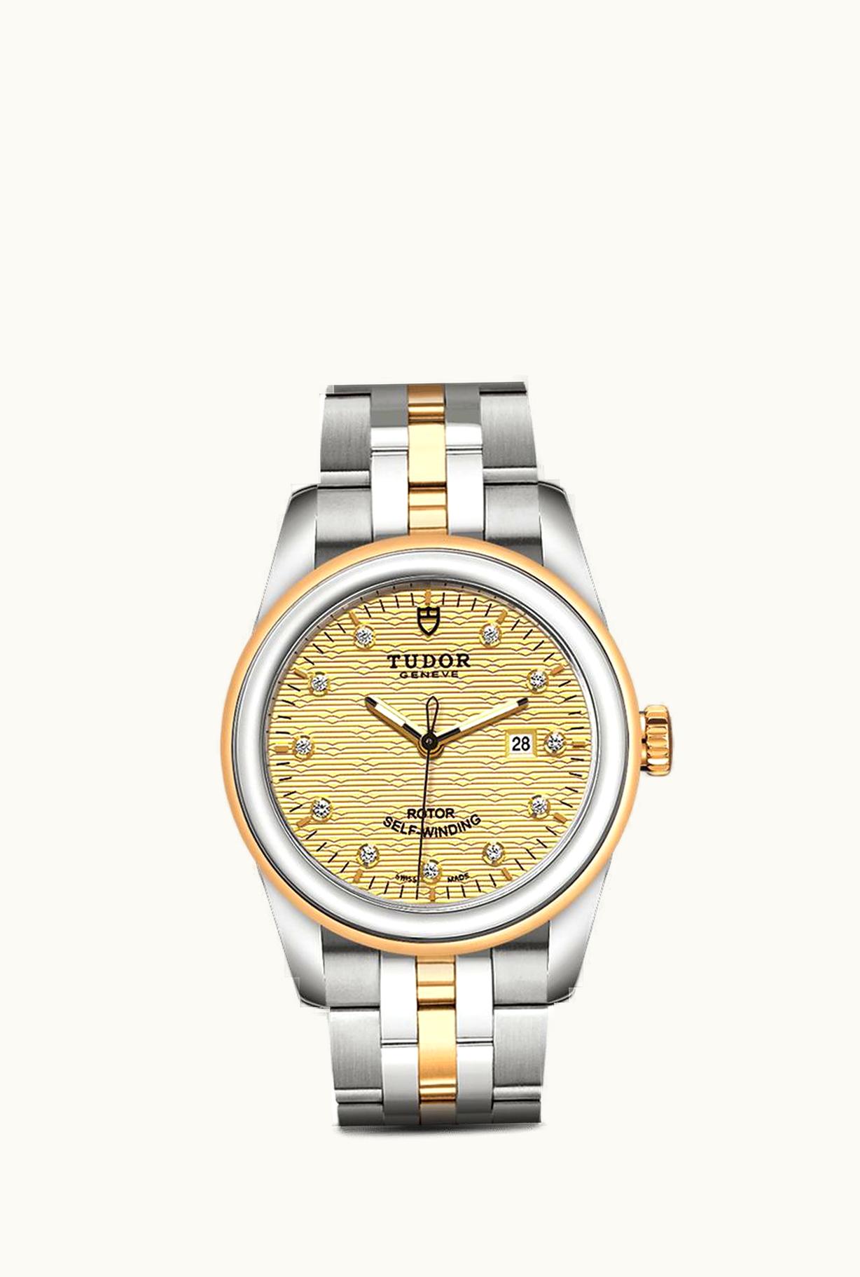 Tudor Glamour Date 31 Stainless Steel / Yellow Gold / Jacquard Champagne-Diamond / Bracelet