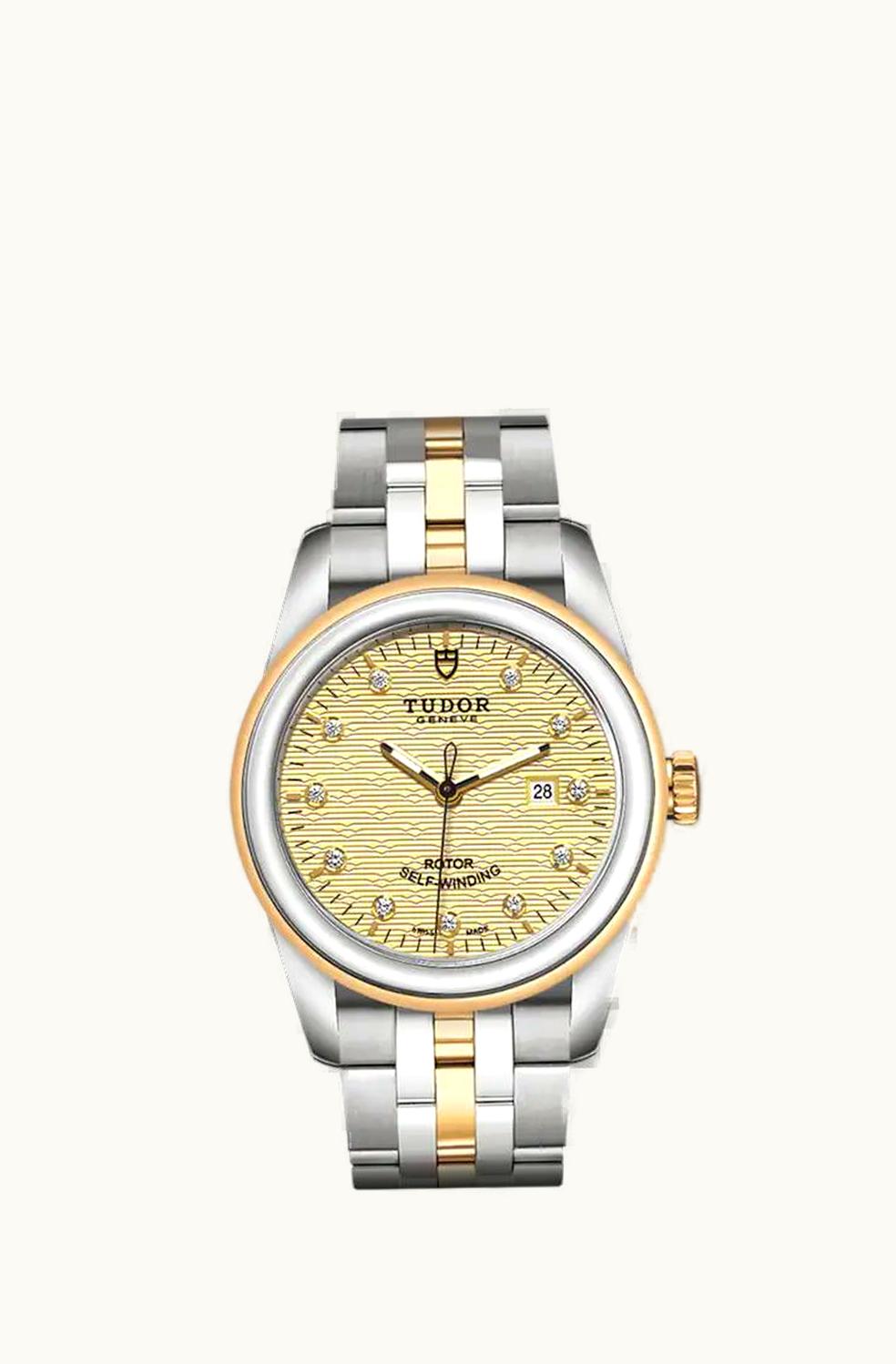 Tudor Glamour Date 31 Stainless Steel / Yellow Gold / Opaline-Diamond / Strap