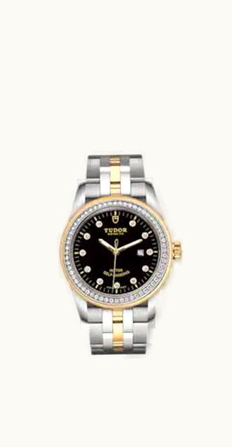 Tudor Glamour Date 31 Stainless Steel / Yellow Gold / Diamond / Black-Diamond / Bracelet