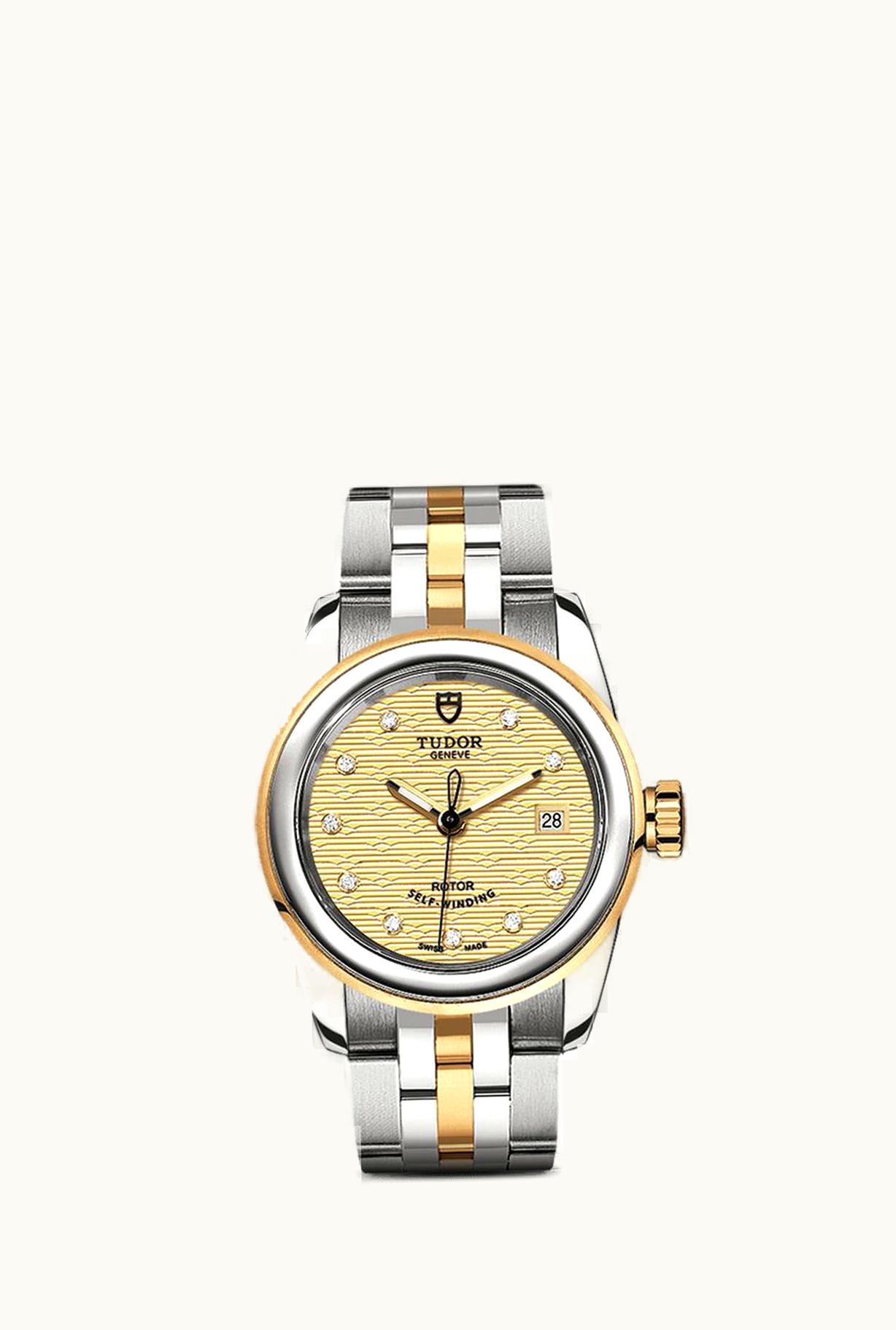 Tudor Glamour Date 26 Stainless Steel / Yellow Gold / Jacquard Champagne-Diamond / Bracelet