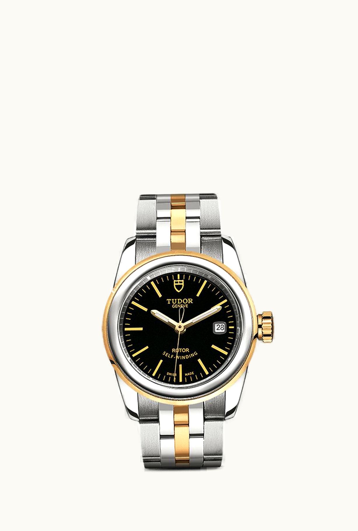 Tudor Glamour Date 26 Stainless Steel / Yellow Gold / Black / Bracelet