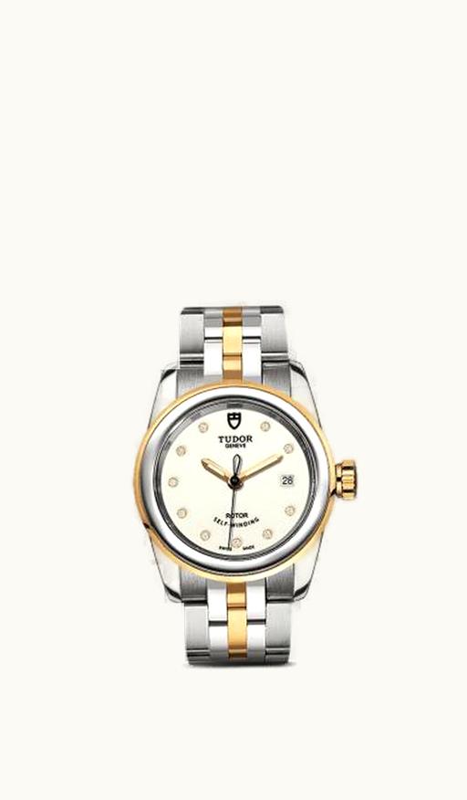 Tudor Glamour Date 26 Stainless Steel / Yellow Gold / Opaline-Diamond / Bracelet
