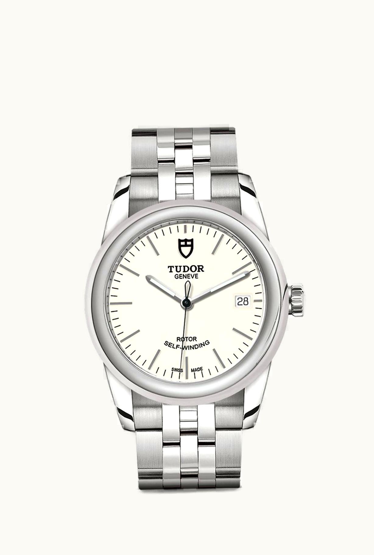 Tudor Glamour Date 36 Stainless Steel / Opaline / Bracelet