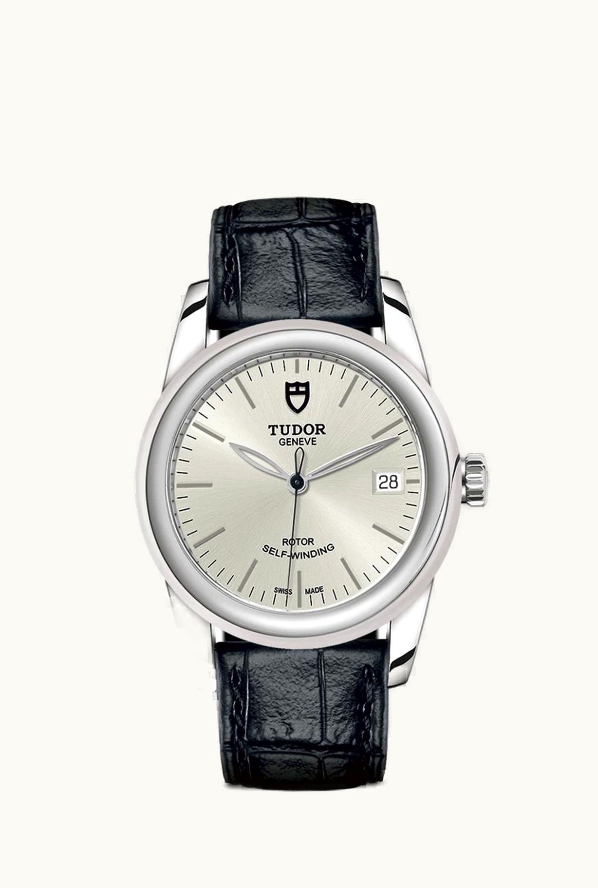 Tudor Glamour Date 36 Stainless Steel / Silver / Strap