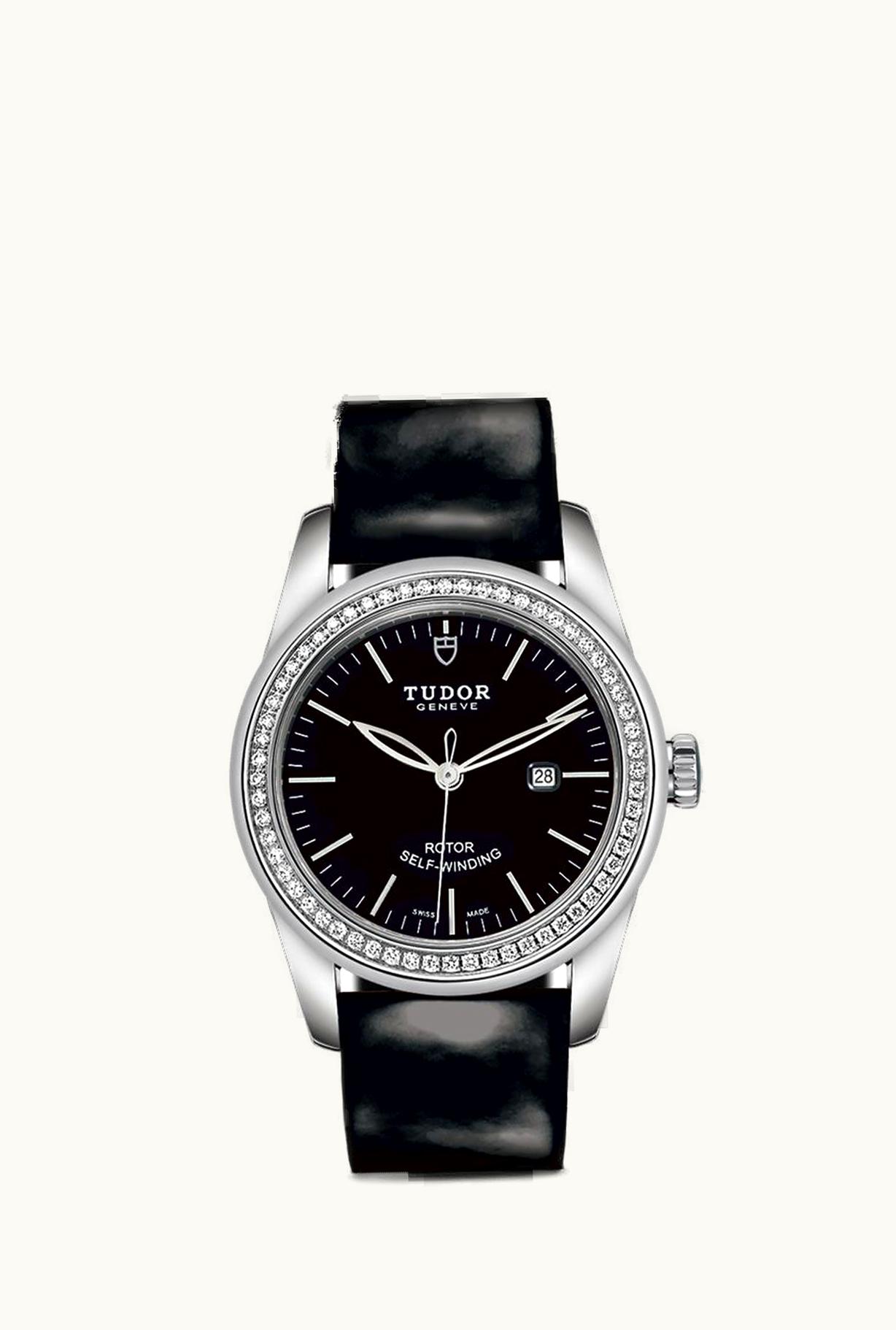 Tudor Glamour Date 31 Stainless Steel / Diamond / Black / Strap