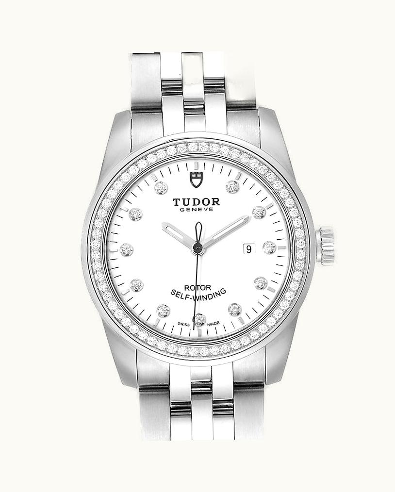 Tudor Glamour Date 31 Stainless Steel / Diamond / Opaline-Diamond / Bracelet