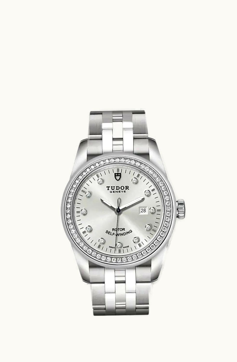 Tudor Glamour Date 31 Stainless Steel / Diamond / Silver-Diamond / Bracelet