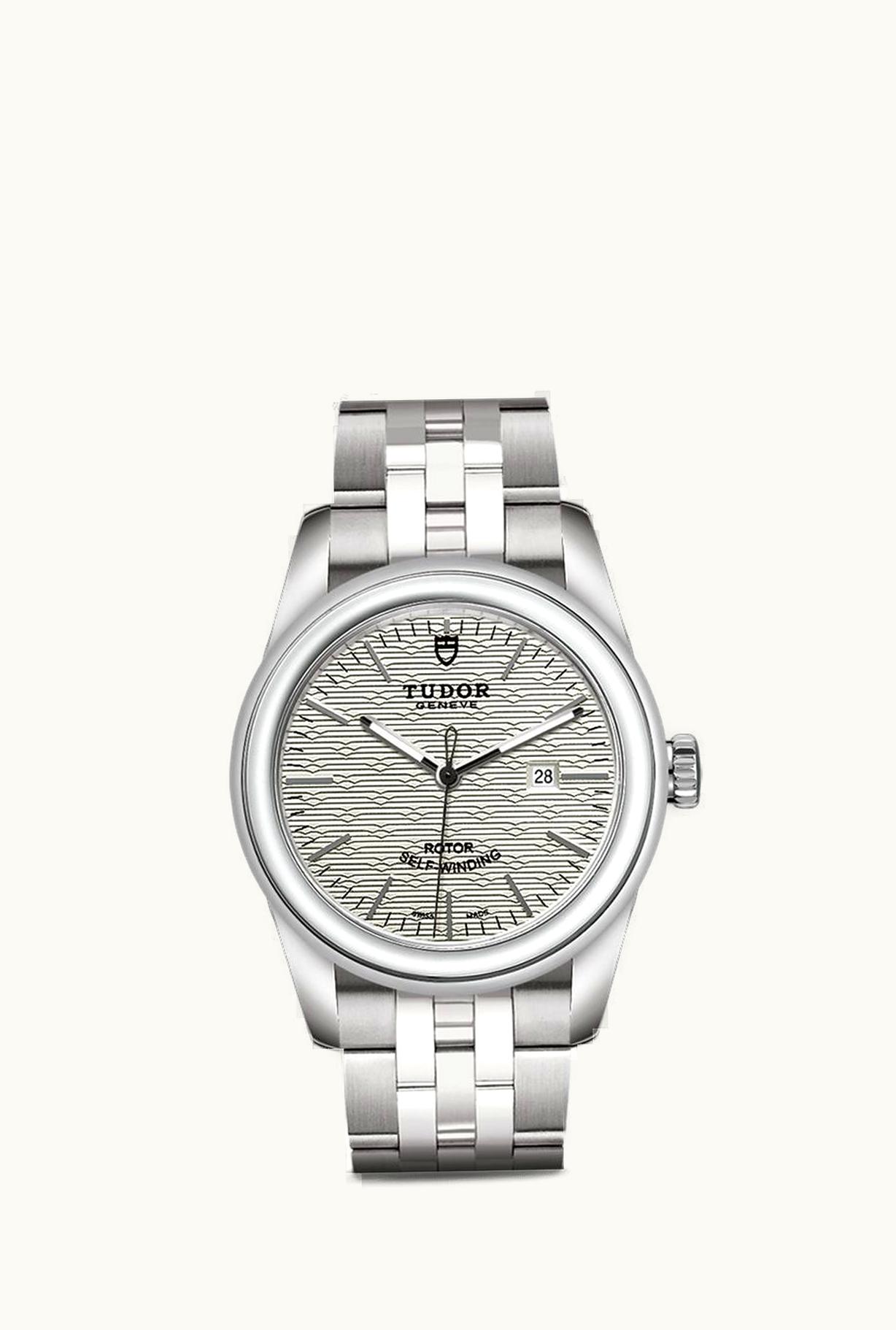 Tudor Glamour Date 31 Stainless Steel / Jacquard Silver / Bracelet