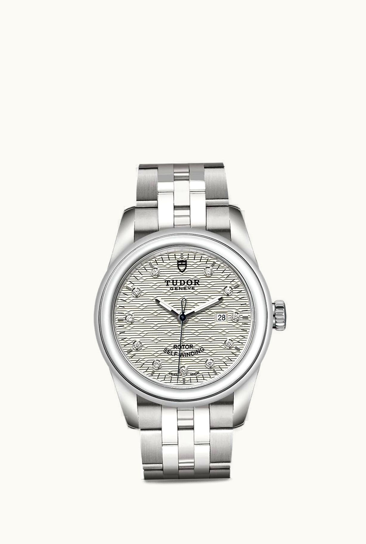 Tudor Glamour Date 31 Stainless Steel / Jacquard Silver-Diamond / Bracelet