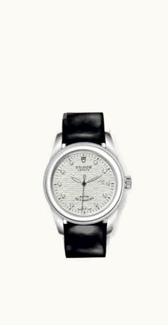Tudor Glamour Date 31 Stainless Steel / Jacquard Silver-Diamond / Strap