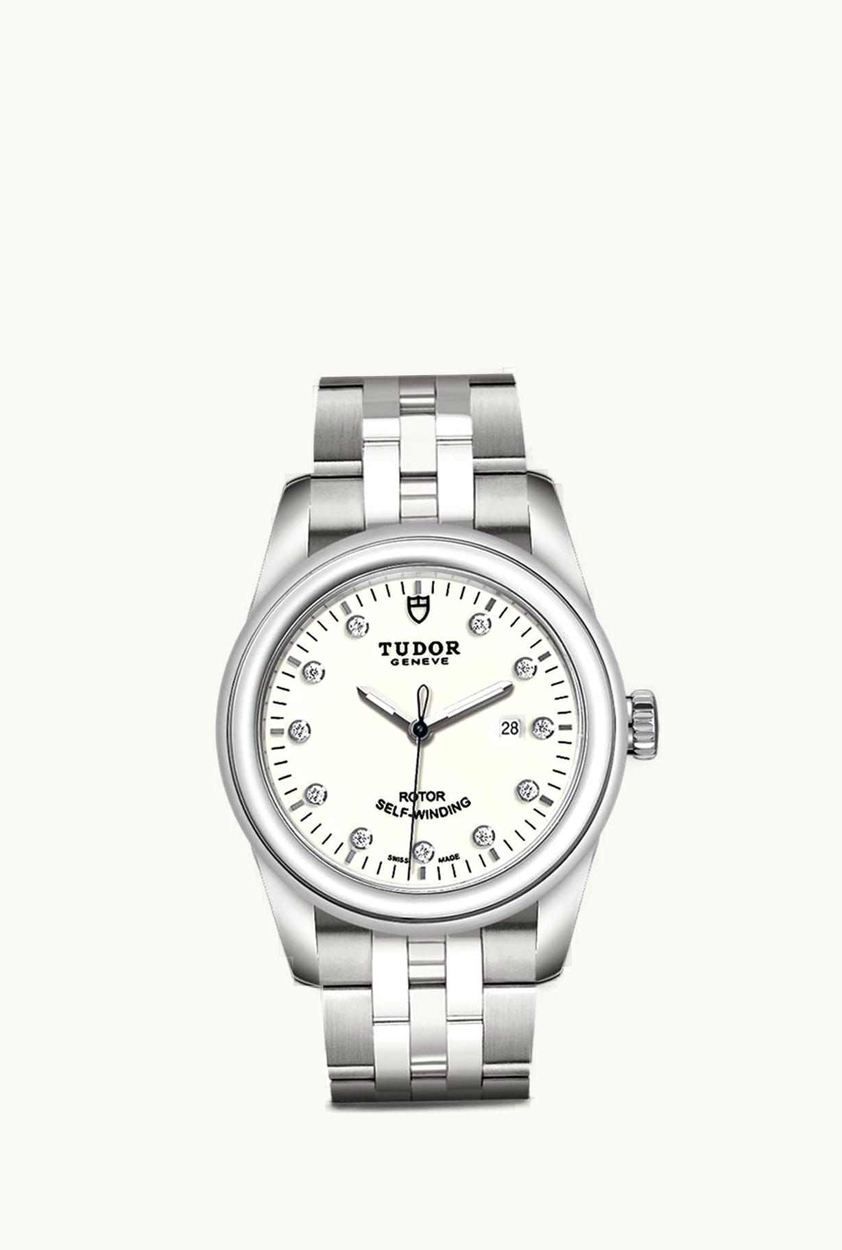 Tudor Glamour Date 31 Stainless Steel / Opaline-Diamond / Bracelet