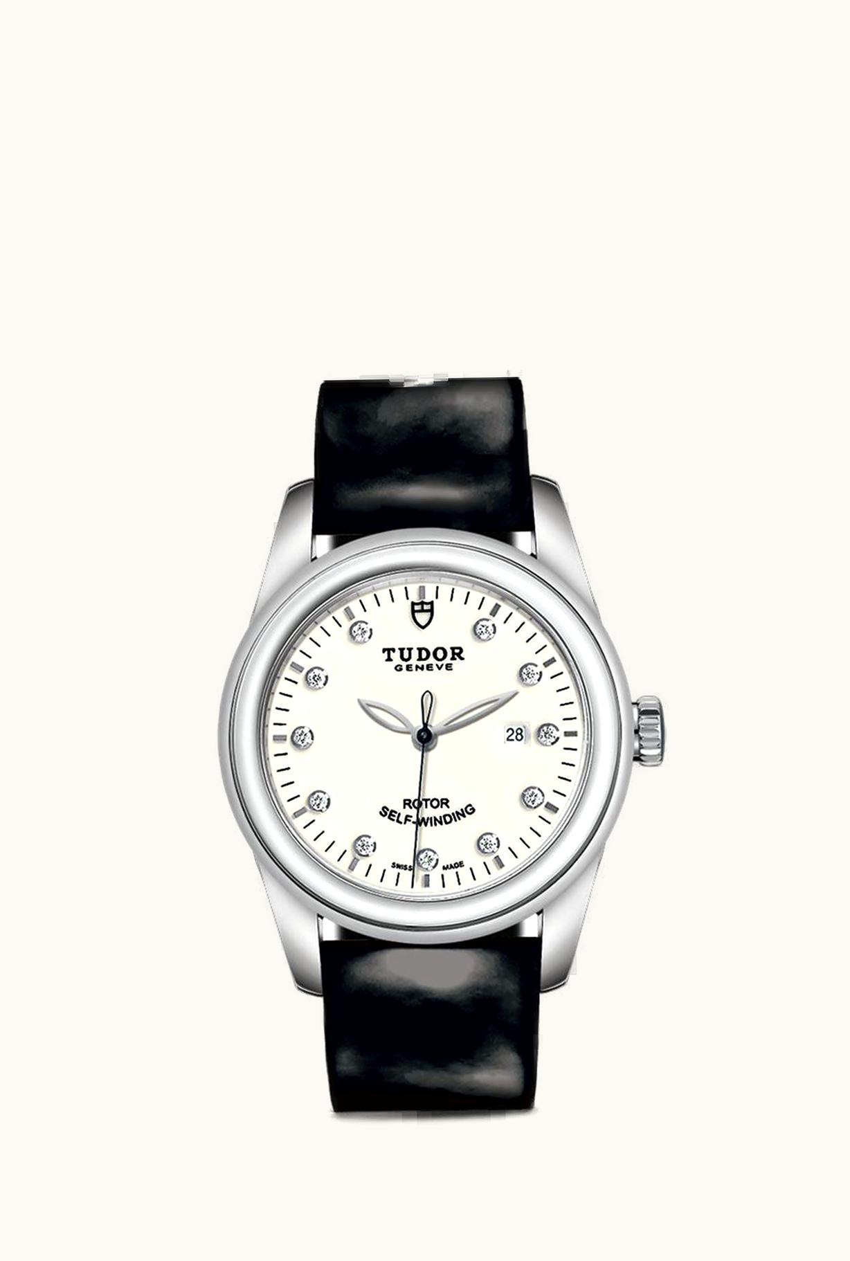 Tudor Glamour Date 31 Stainless Steel / Opaline-Diamond / Strap