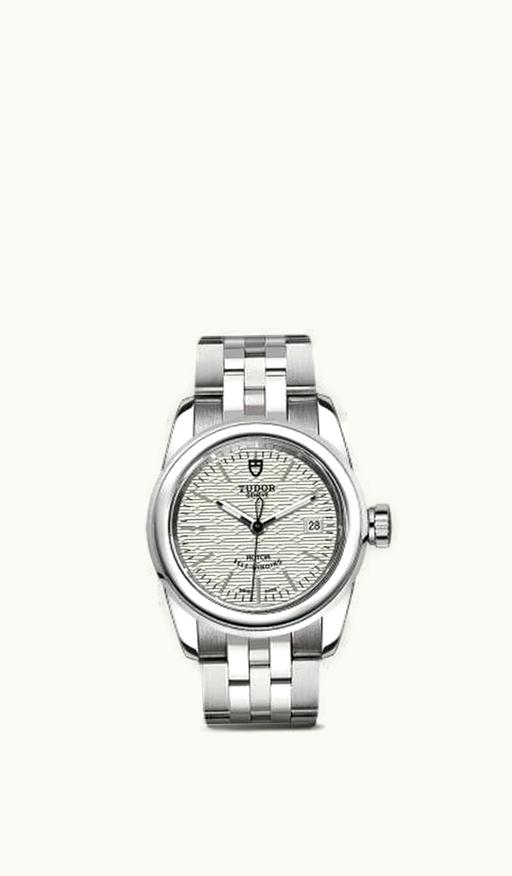 Tudor Glamour Date 26 Stainless Steel / Jacquard Silver / Bracelet