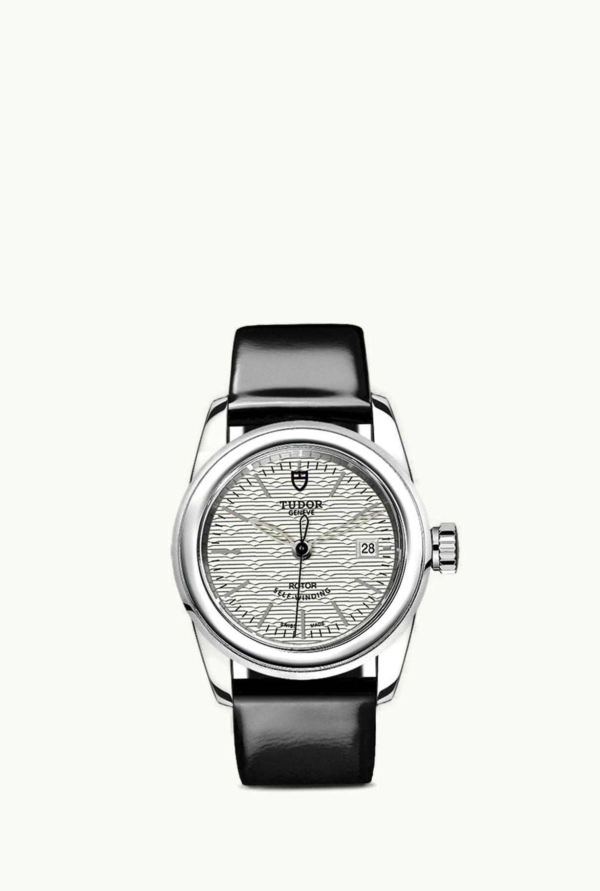 Tudor Glamour Date 26 Stainless Steel / Jacquard Silver / Strap