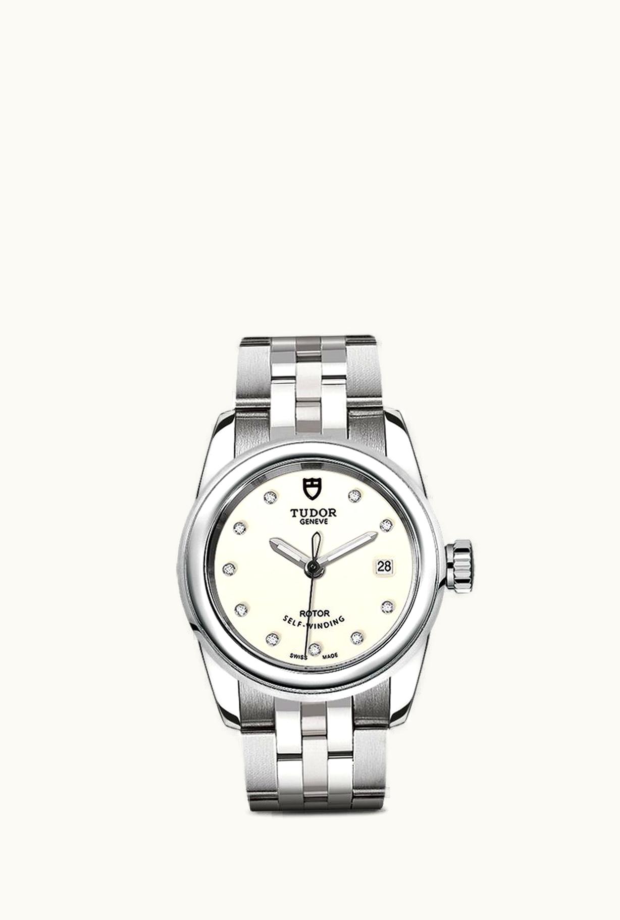 Tudor Glamour Date 26 Stainless Steel / Opaline-Diamond / Bracelet