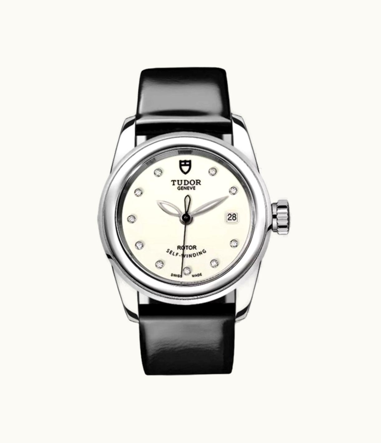Tudor Glamour Date 26 Stainless Steel / Opaline-Diamond / Strap