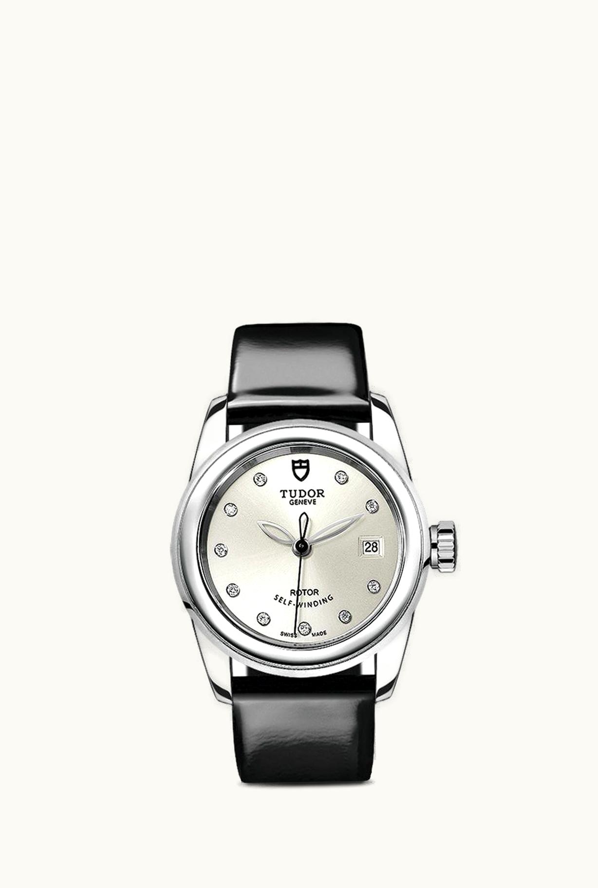 Tudor Glamour Date 26 Stainless Steel / Silver-Diamond / Strap