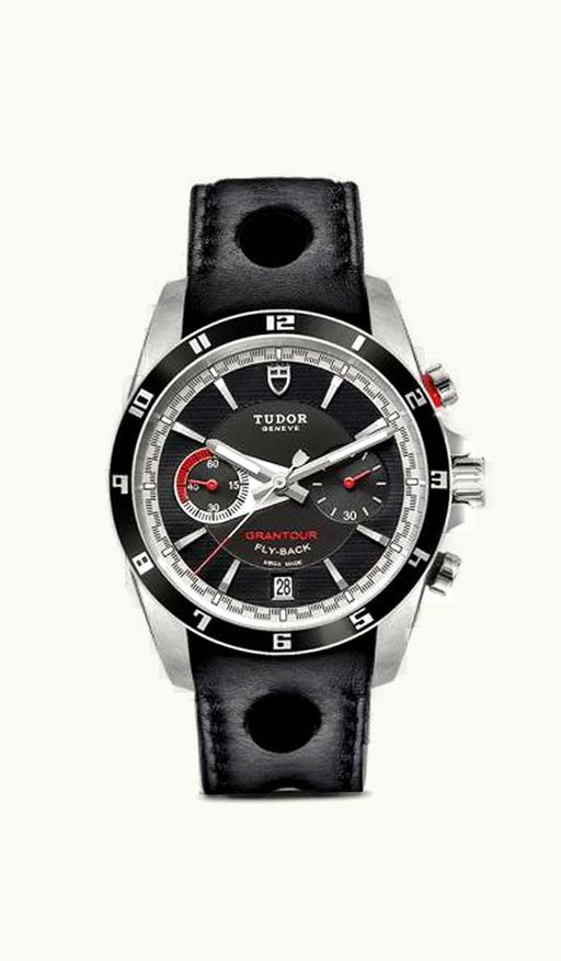 Tudor Grantour Flyback Stainless Steel / Black / Strap