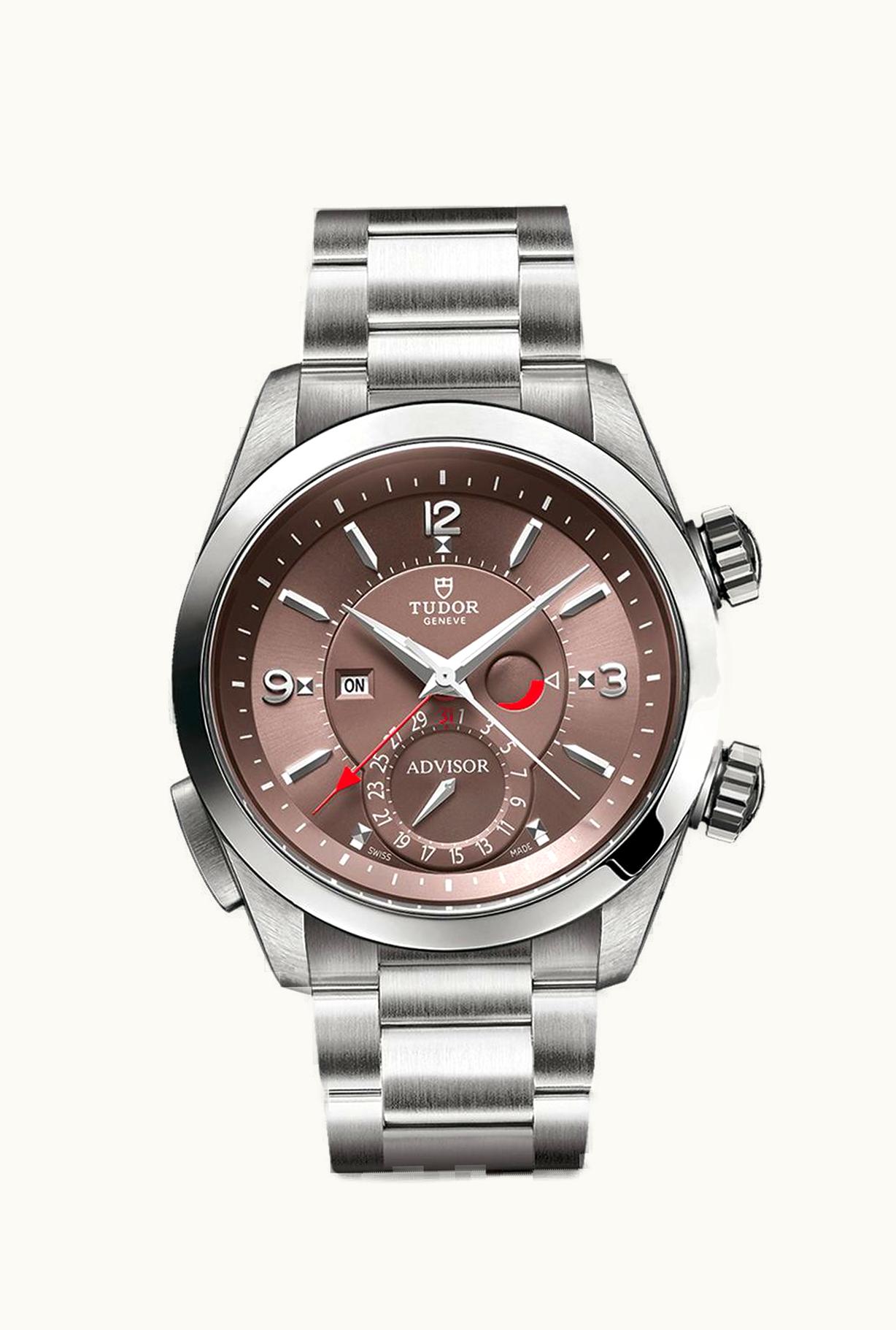 Tudor Heritage Advisor Stainless Steel / TItanium / Cognac / Bracelet