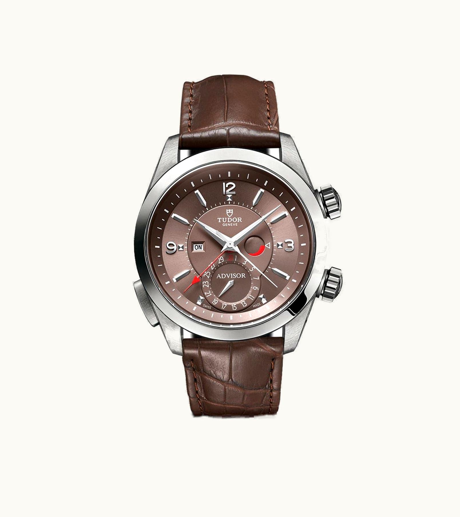 Tudor Heritage Advisor Stainless Steel / TItanium / Cognac / Alligator