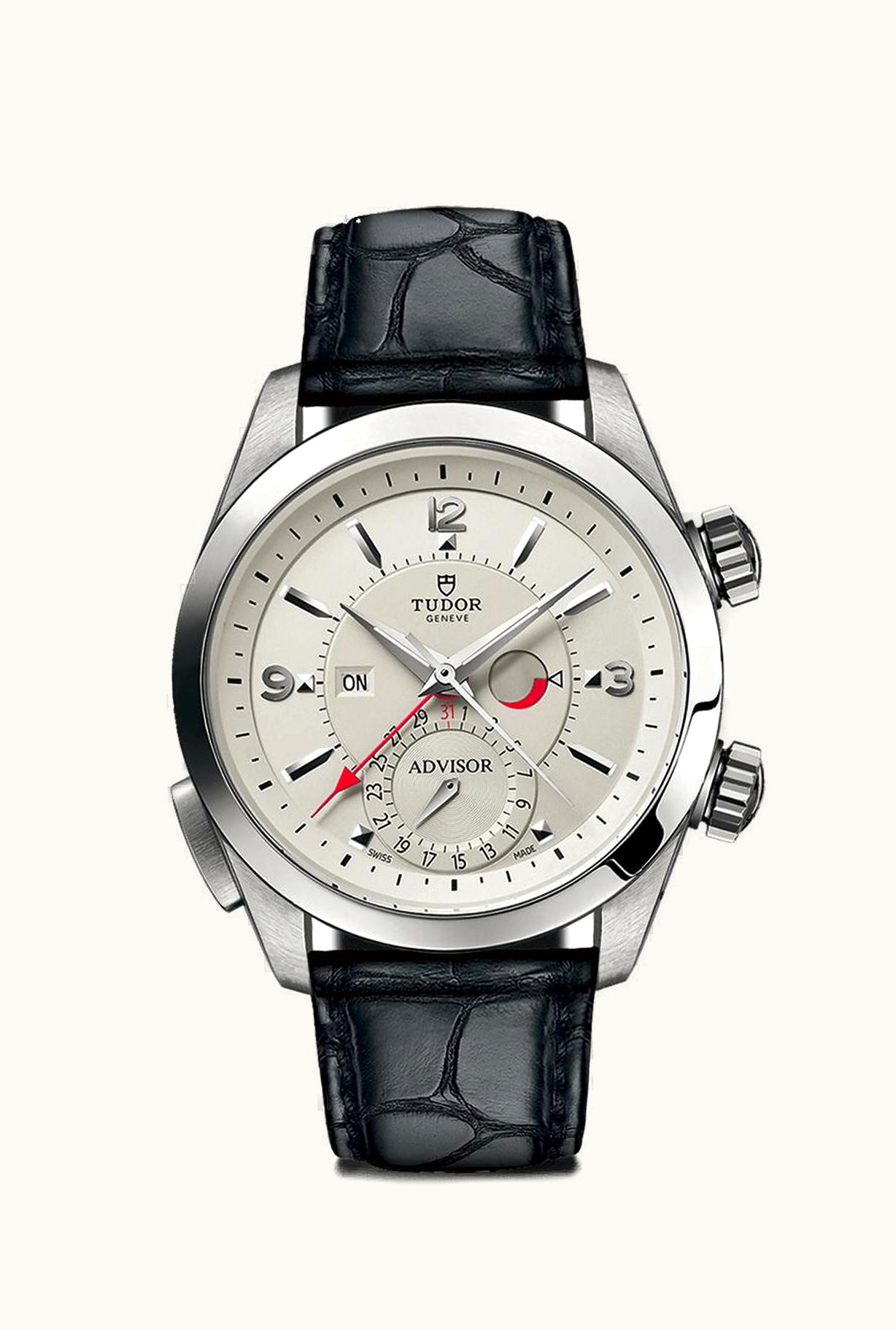 Tudor Heritage Advisor Stainless Steel / TItanium / Silver / Alligator