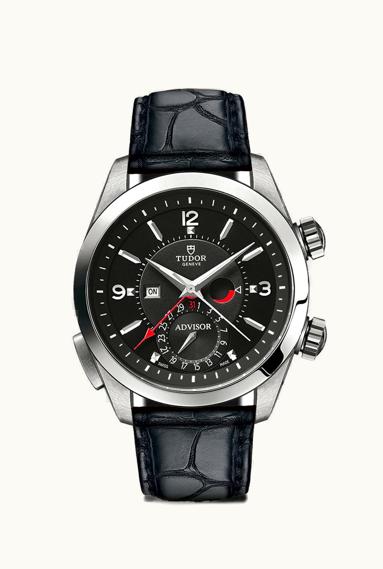 Tudor Heritage Advisor Stainless Steel / TItanium / Black / Alligator