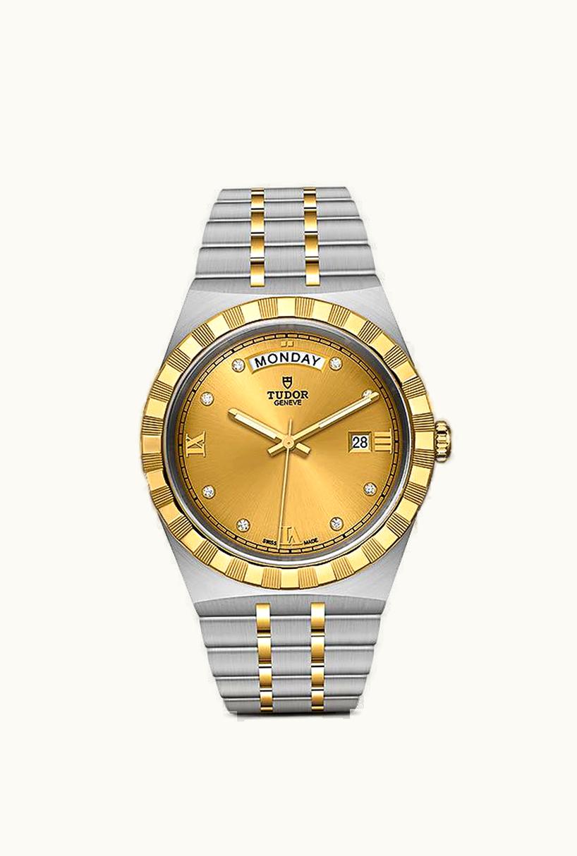 Tudor Royal Day-Date 41 Stainless Steel / Yellow Gold / Champagne - Diamond