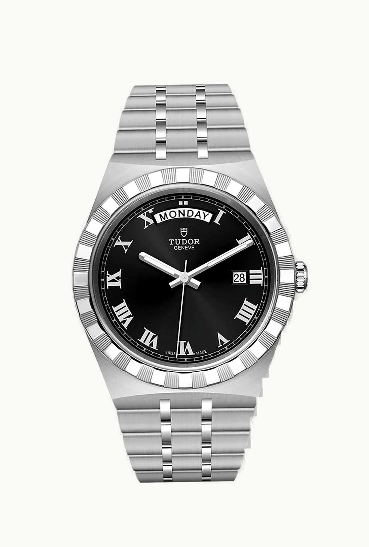 Tudor Royal Day-Date 41 Stainless Steel / Black - Roman
