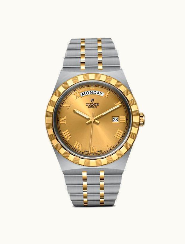 Tudor Royal Day-Date 41 Stainless Steel / Yellow Gold / Champagne - Roman