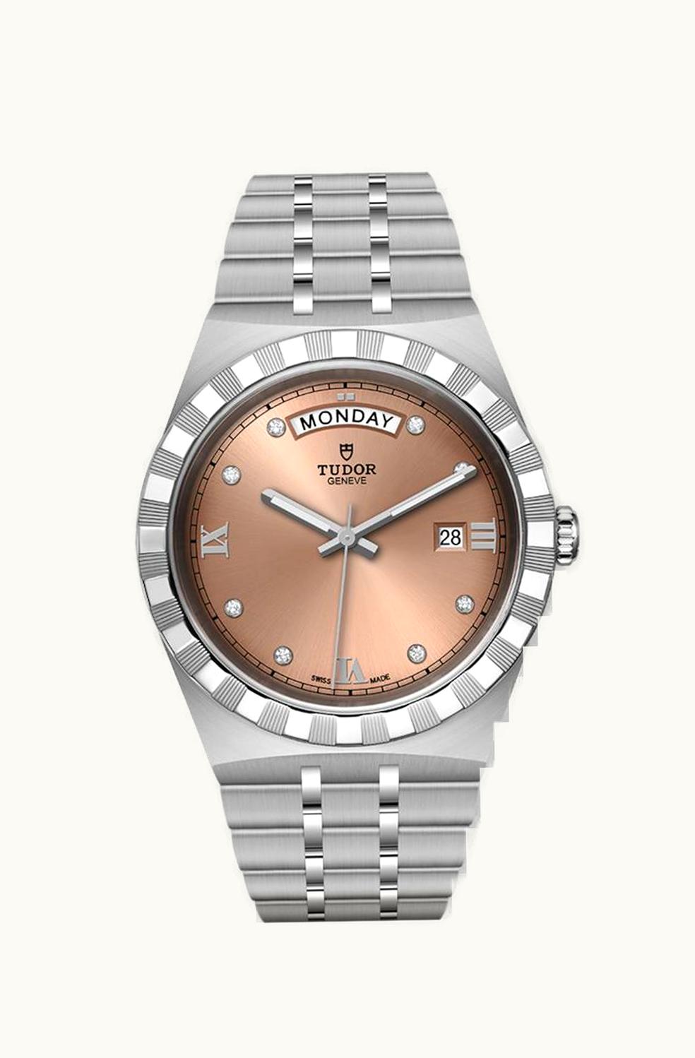 Tudor Royal Day-Date 41 Stainless Steel / Salmon - Diamond
