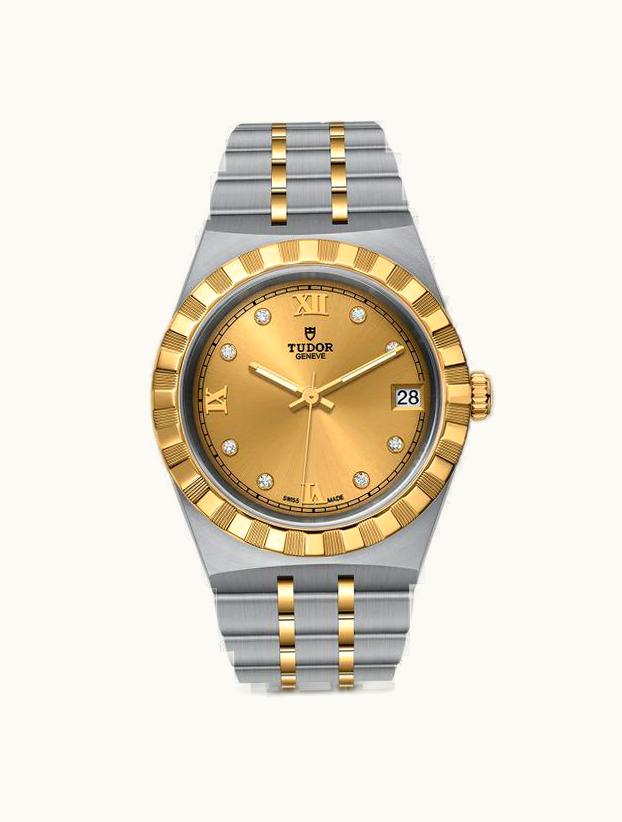 Tudor Royal Date 34 Stainless Steel / Yellow Gold / Champagne - Diamond