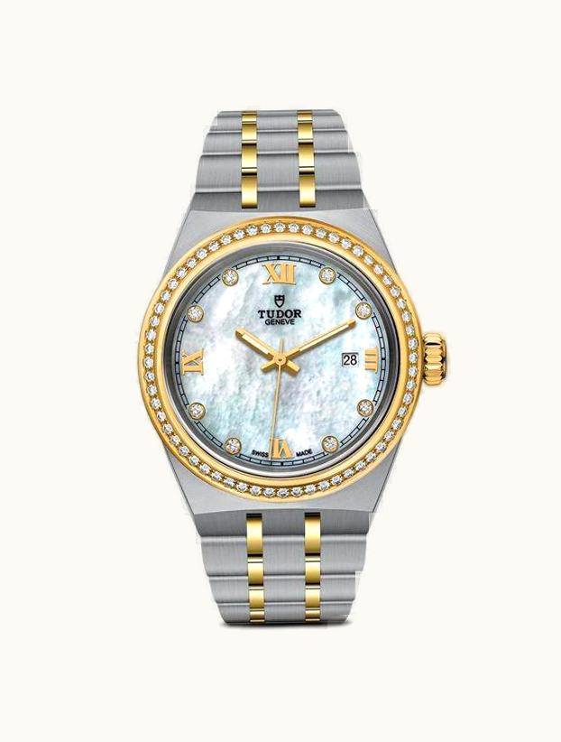 Tudor Royal Date 28 Stainless Steel / Yellow Gold - Diamond / MOP