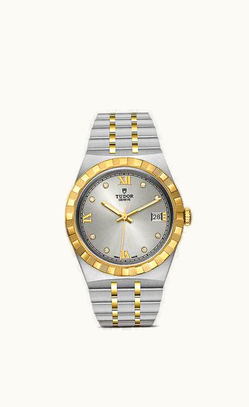 Tudor Royal Date 38 Stainless Steel / Yellow Gold / Silver - Diamond