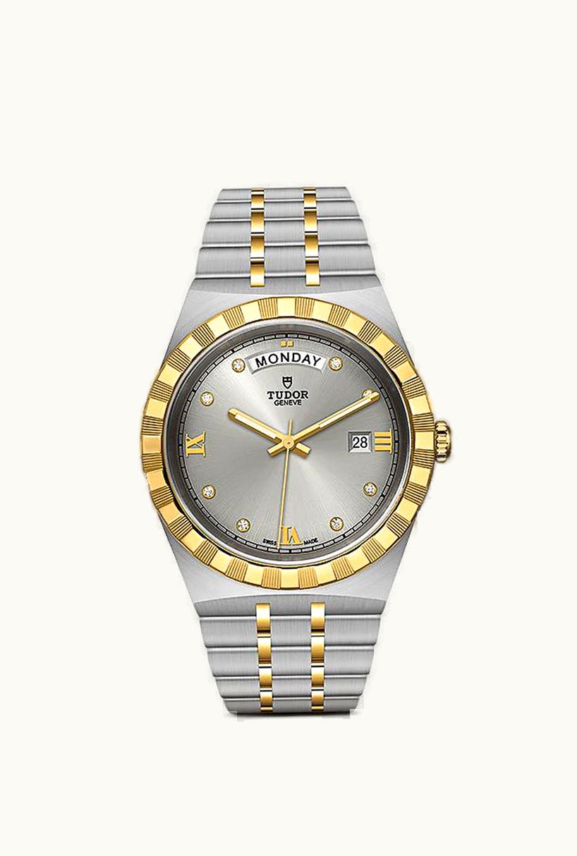 Tudor Royal Day-Date 41 Stainless Steel / Yellow Gold / Silver - Diamond