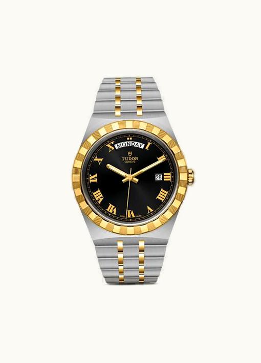 Tudor Royal Day-Date 41 Stainless Steel / Yellow Gold / Black - Roman
