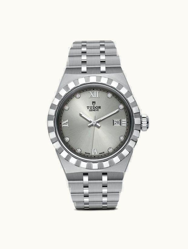 Tudor Royal Date 28 Stainless Steel / Silver - Diamond