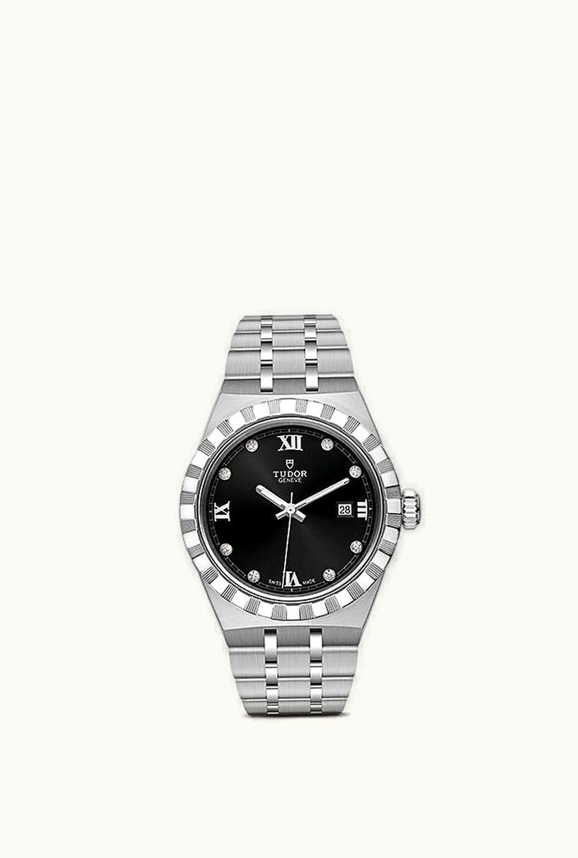 Tudor Royal Date 28 Stainless Steel / Black - Diamond
