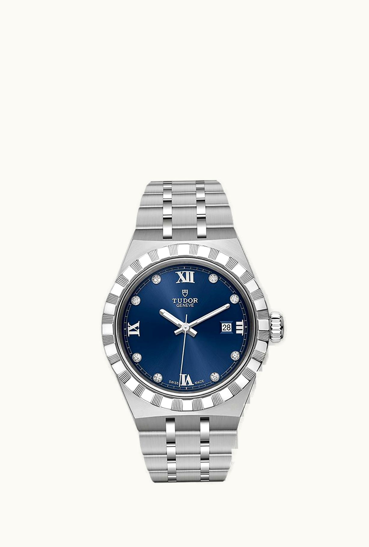 Tudor Royal Date 28 Stainless Steel / Blue - Diamond