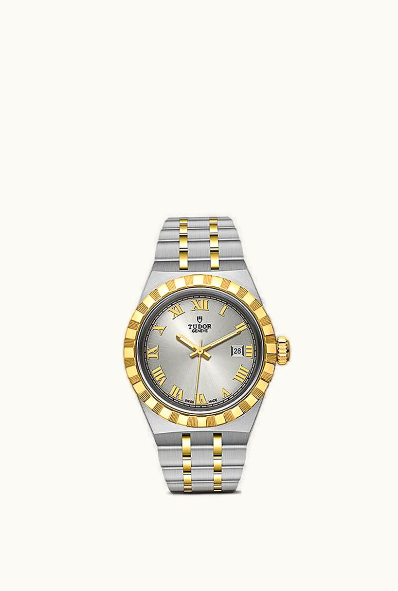 Tudor Royal Date 28 Stainless Steel / Yellow Gold / Silver - Roman