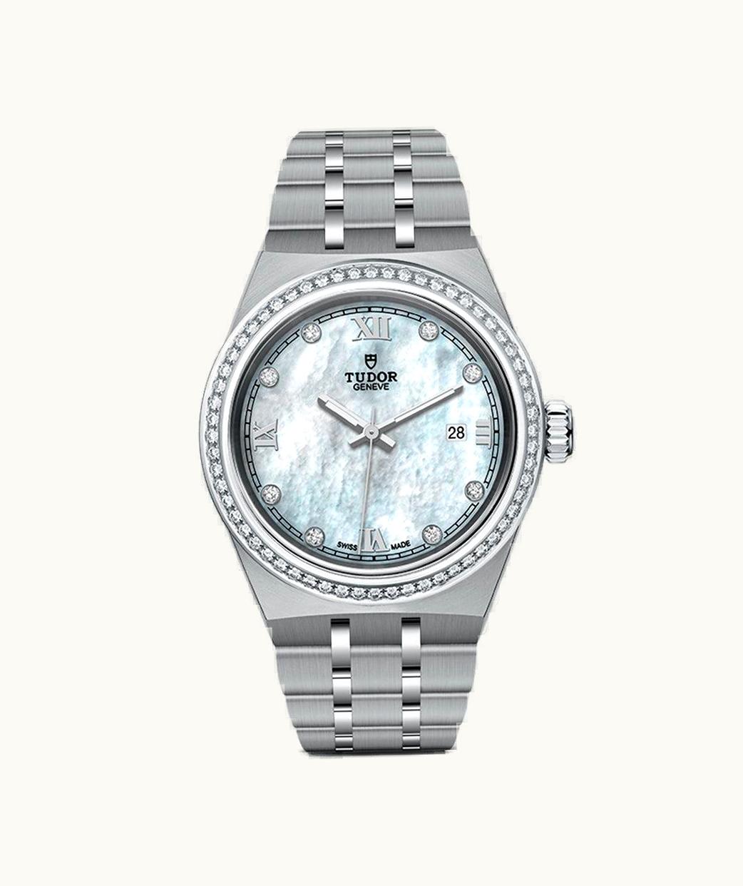 Tudor Royal Date 28 Stainless Steel / Yellow Gold / Champagne - Roman