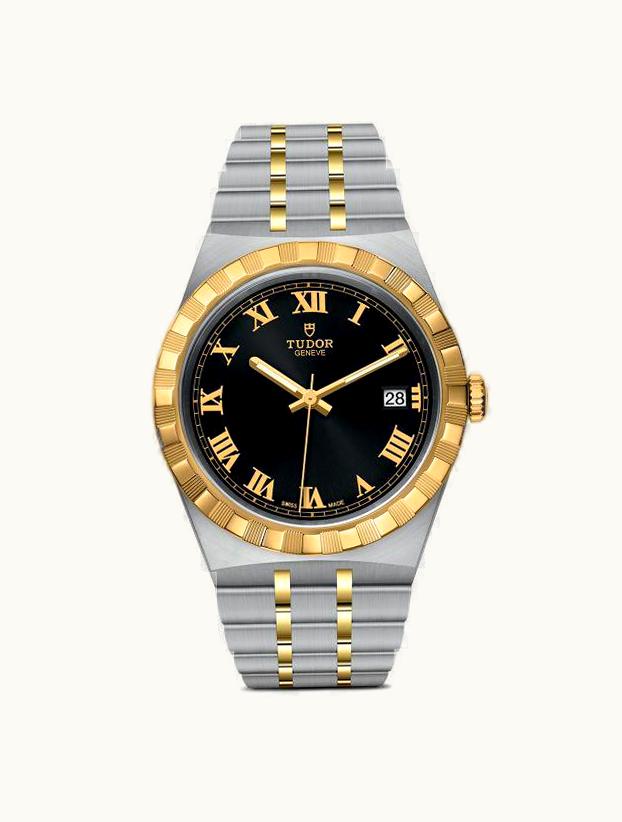 Tudor Royal Date 38 Stainless Steel / Yellow Gold / Black - Roman