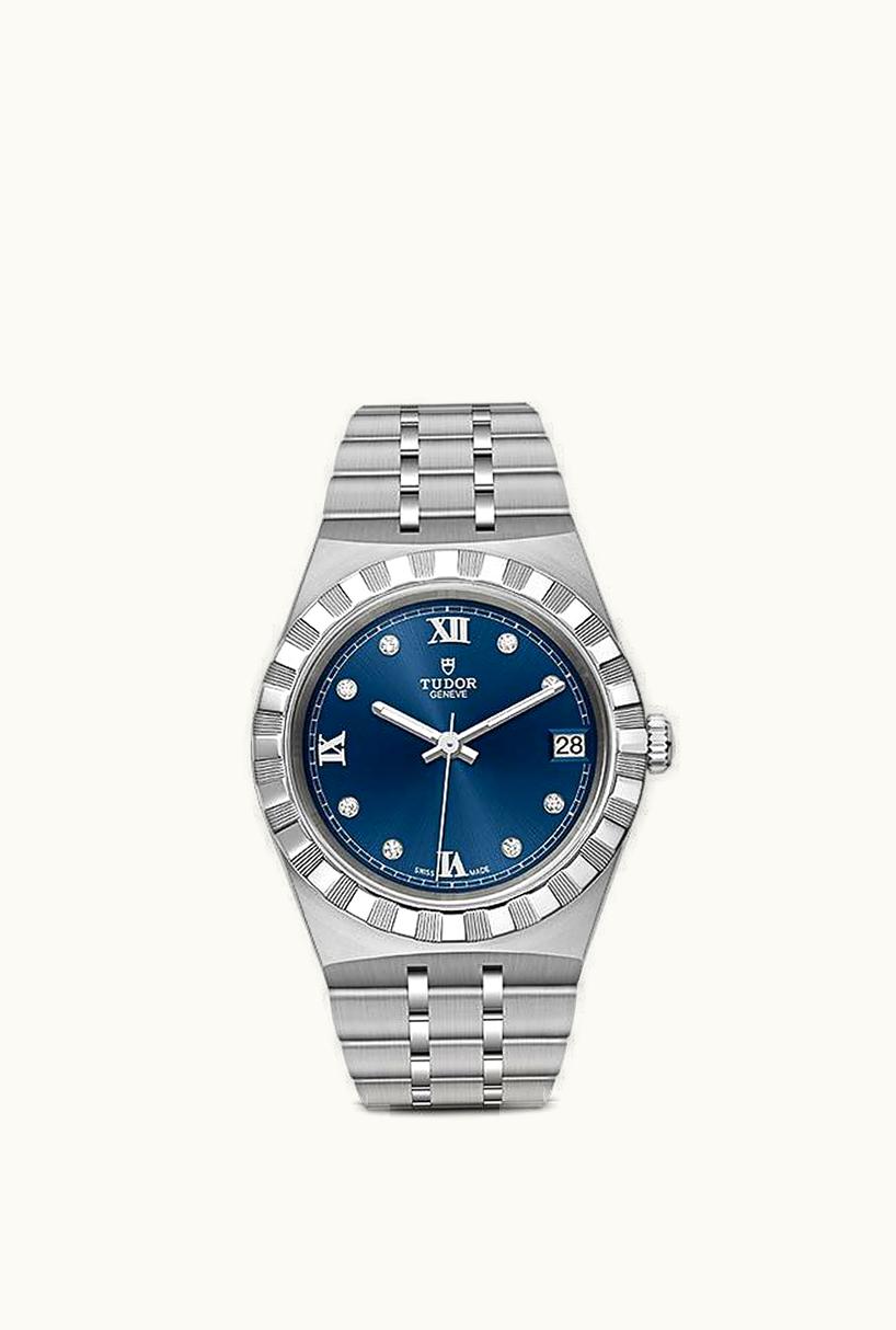 Tudor Royal Date 34 Stainless Steel / Blue - Diamond