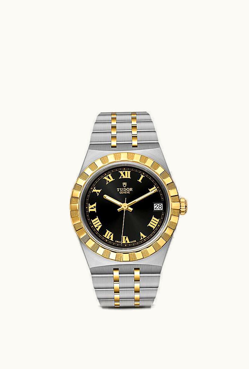 Tudor Royal Date 34 Stainless Steel / Yellow Gold / Black - Roman