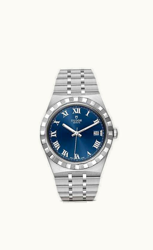 Tudor Royal Date 38 Stainless Steel / Blue - Roman