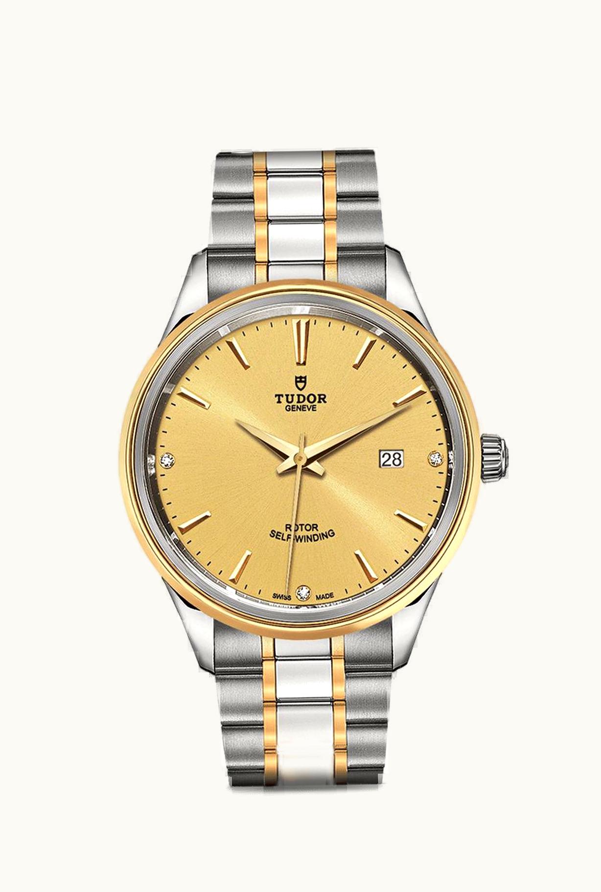 Tudor Style 41 Stainless Steel / Yellow Gold / Champagne-Diamond / Bracelet